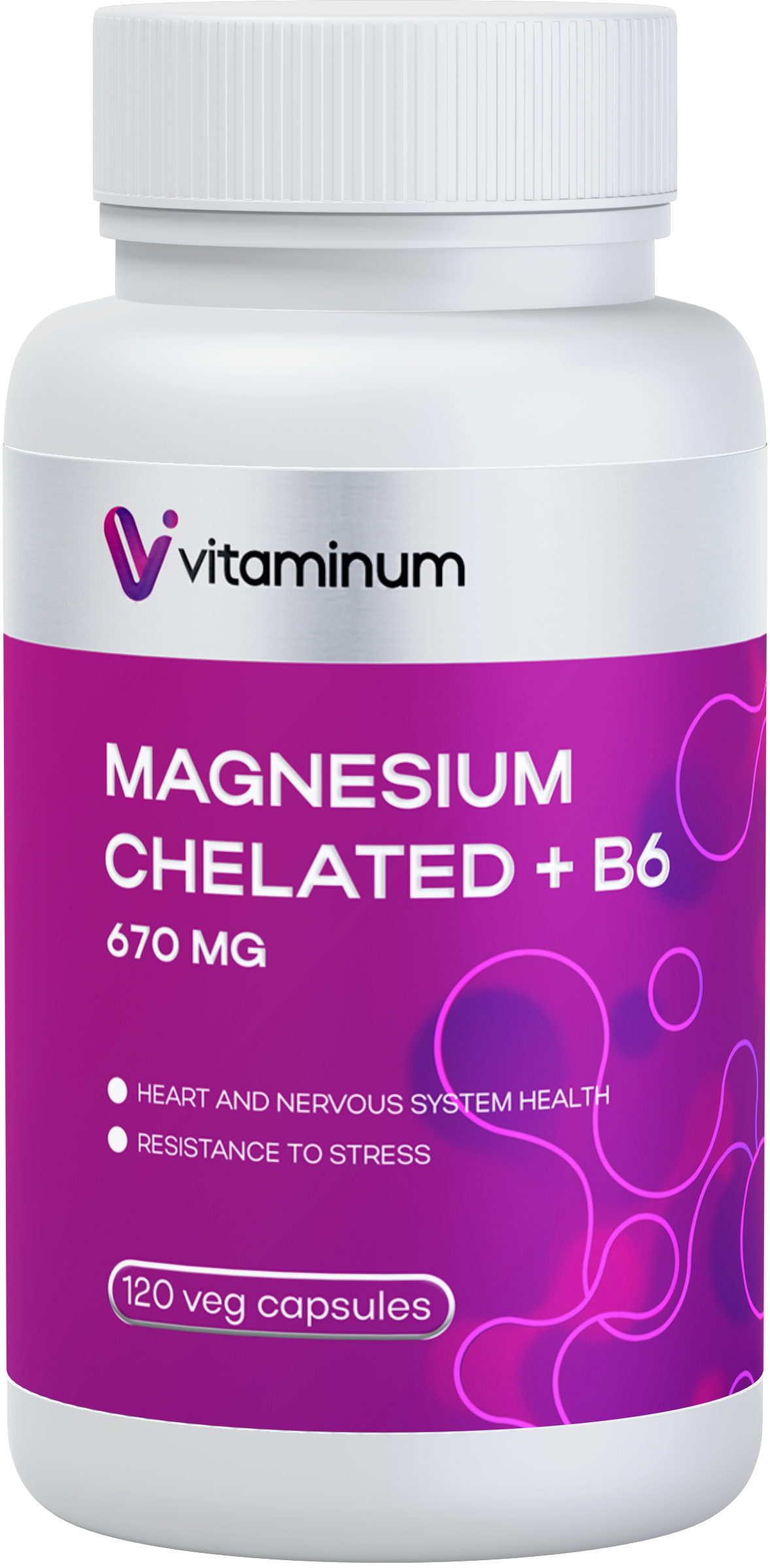  Vitaminum МАГНИЙ ХЕЛАТ + витамин В6 (670 MG) 120 капсул 800 мг  в Ревде